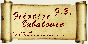 Filotije Bubalović vizit kartica
